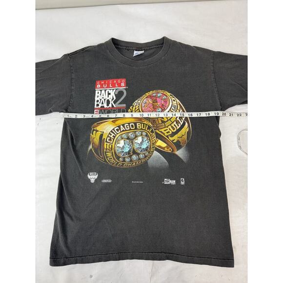 Vintage 1991 Chicago Bulls Back 2 Back Champions Rings Single Stitch Shirt Large - Picture 2 of 9
